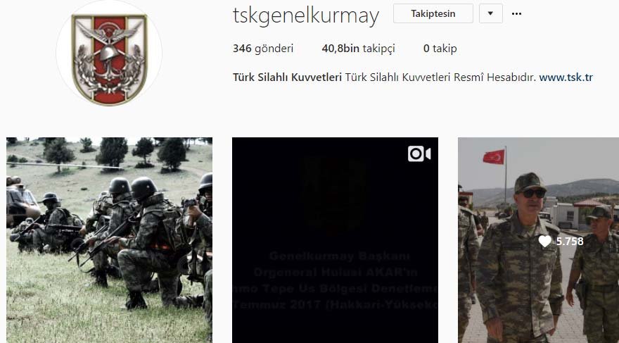 TSK, Instagram’da hesap açtı