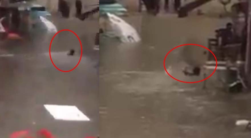 İstanbul’da yağmurda yüzme keyfi!