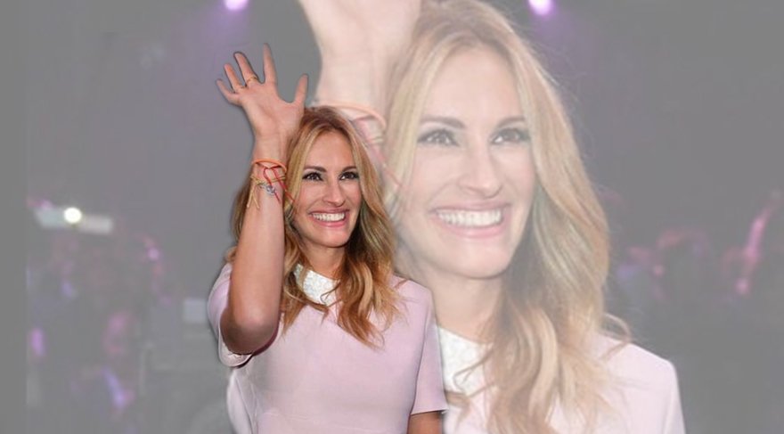 Julia Roberts pembe elbisesiyle büyüledi