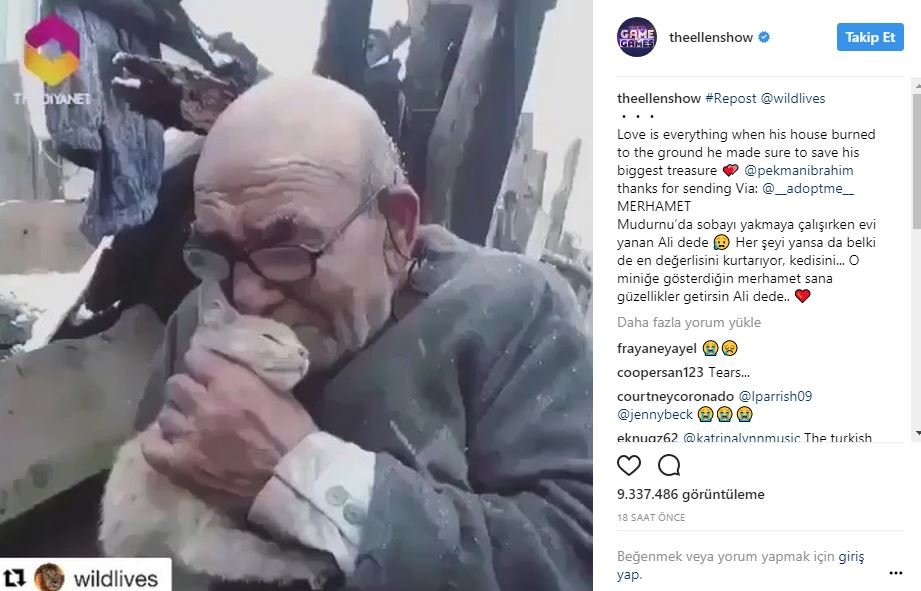 Dünyaca ünlü komedyenden Ali Dede'ye destek