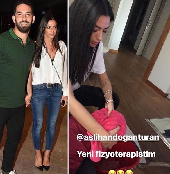 Arda Turan'ın ayaklarını yıkadı - Magazin haberleri