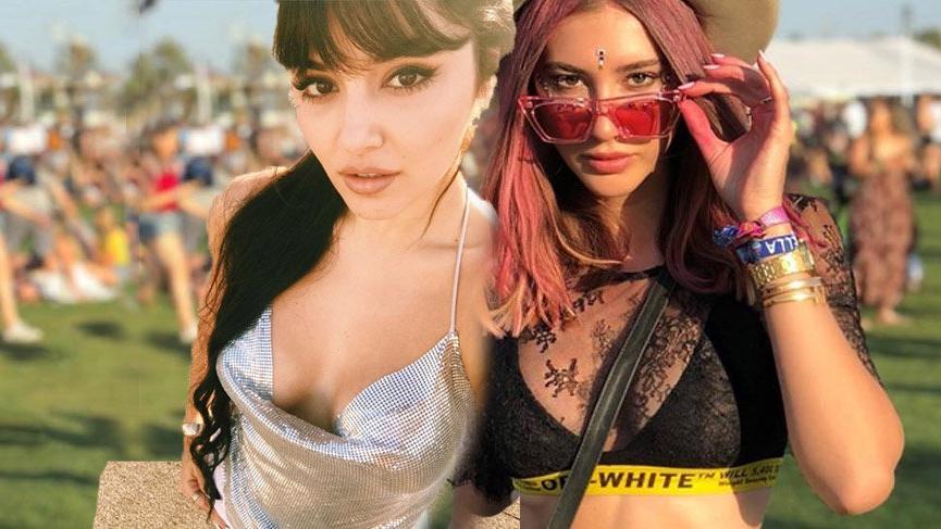 Şeyma Subaşı ve Hande Erçel’in Coachella kombinleri dikkat çekti