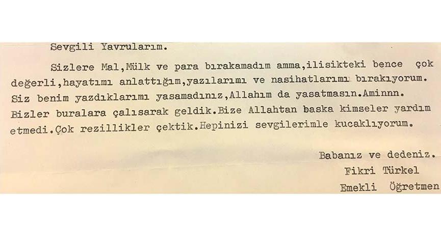 Köy enstitüsü mezunu Fikri öğretmenden ibretlik tavsiyeler
