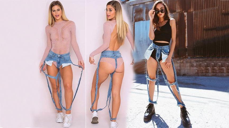Tokyo moda haftasında sergilenen ‘Tanga-Jean’ moda dünyasını alt üst etti