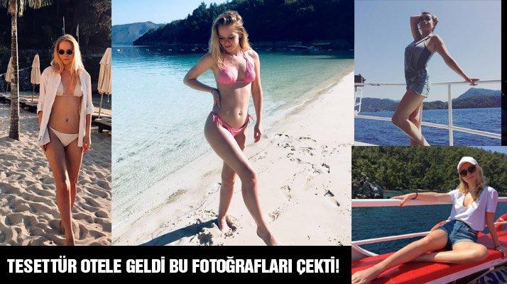 TesettÃ¼r otelde bikinili fotoÄŸraf Ã§ektirdi kriz Ã§Ä±ktÄ±