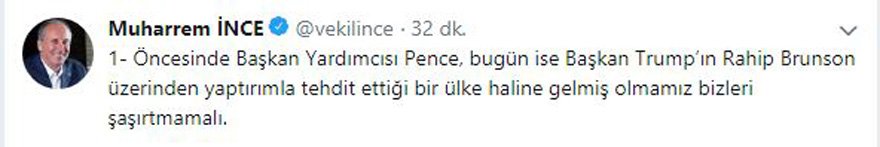 İnce’den rahip kriziyle ilgili ilk açıklama!