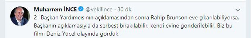 İnce’den rahip kriziyle ilgili ilk açıklama!