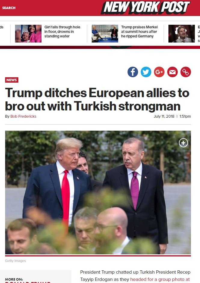 NY Post, iki liderin görüşmesine geniş yer ayırdı.