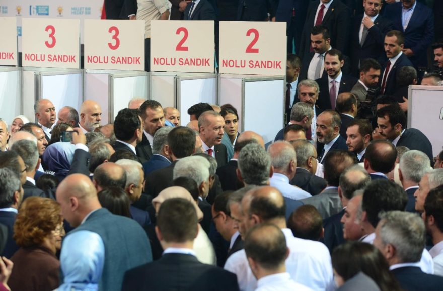   President Erdoğan was again elected as the AKP's general chairperson. DHA 