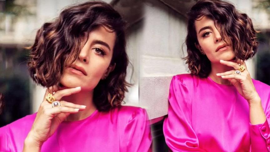 Belçim Bilgin pembe elbisesiyle dikkat çekti