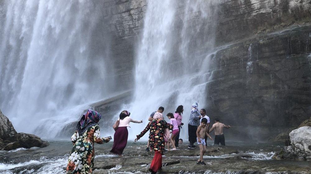   Landslide risk in the hiking area at Tortum Waterfall 