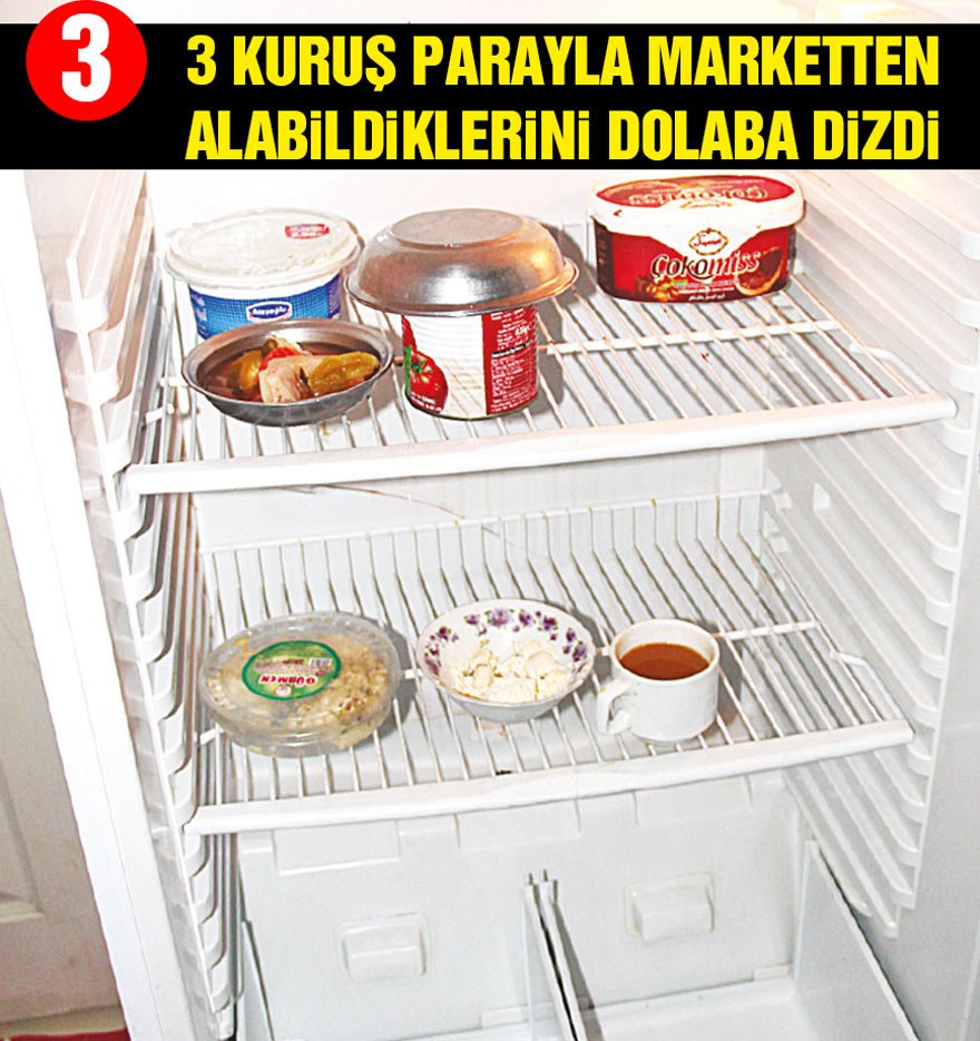 İşte Akın Ailesi'nin buzdolabı... Baba İzzet'in marketten aldıklarını eşi Ayşe Hanım buzdolabına koydu. Sonuç ortada.