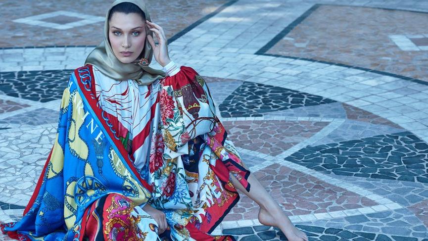 Bella Hadid Arap dergisi için türban taktı