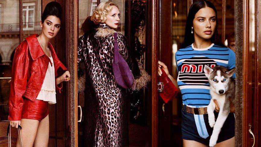 Adriana Lima, Kendall Jenner, Taylor Hill ve Gwendoline Christie Miu Miu için bir araya geldi