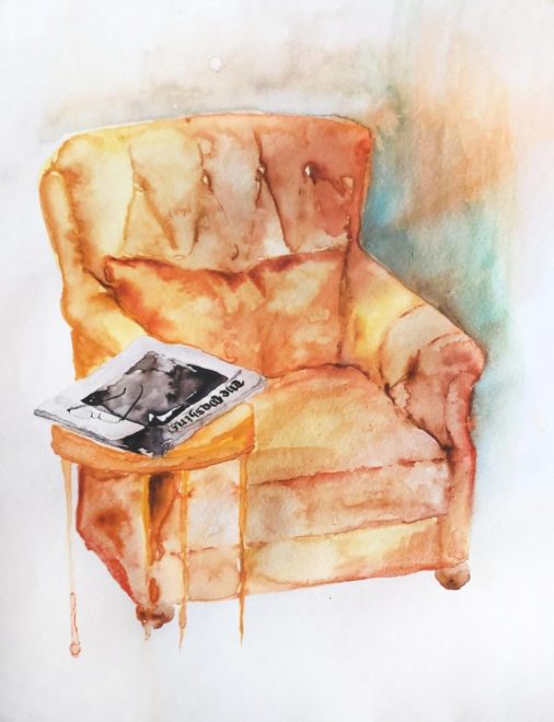Makalenin görseli olarak, Razan Kaşıkçı'nın çizdiği, Cemal Kaşıkçı'nın boş bir koltuğu ve sehpanın üzerinde Washington Post gazetesinin tasvir edildiği illüstrasyon kullanıldı.