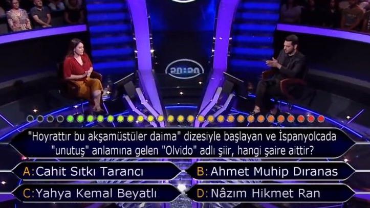 “Hoyrattır bu akşamüstüler daima” dizesiyle başlayan ve İspanyolcada “unutuş” anlamına gelen “Olvido” adlı şiir, hangi şaire aittir? Kim Milyoner Olmak İster yarışması sorusu yanıtı…
