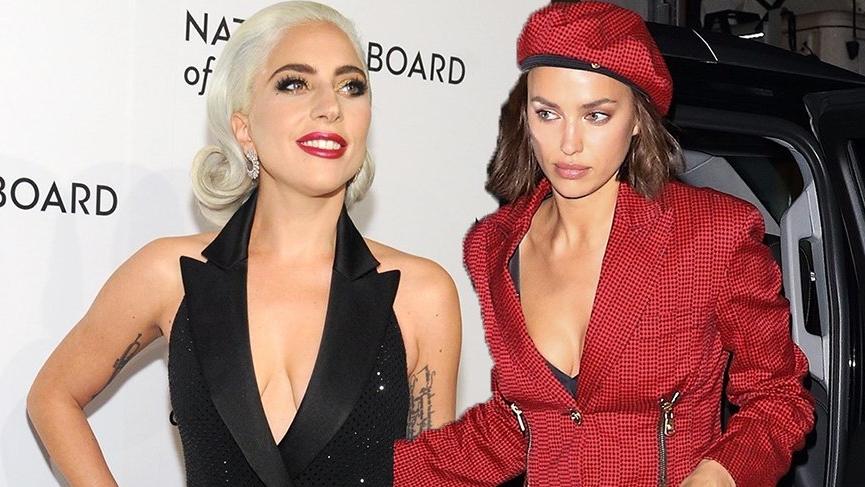 Lady Gaga ve Irina Shayk’tan ceket elbise kombini