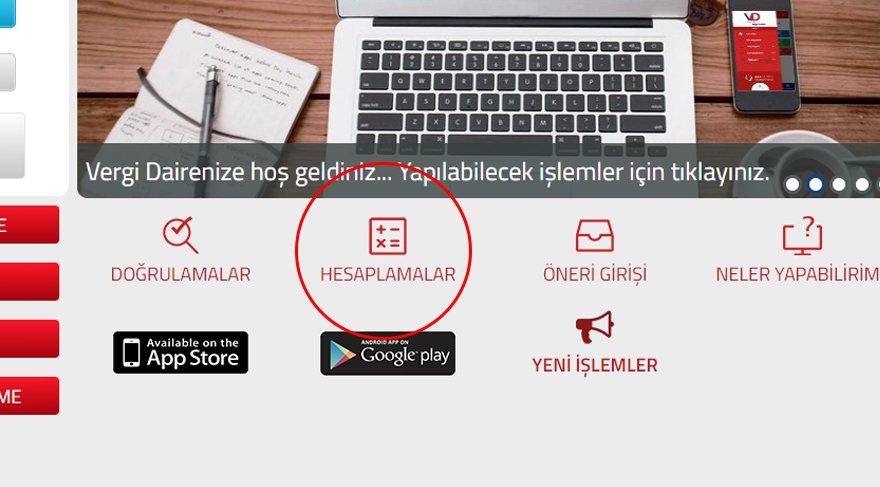 Yukarıdaki link üzerinden açılan ekranda hesaplama bölümüne tıklayarak hesap iÅlemini gerçekleÅtirebilirsiniz.
