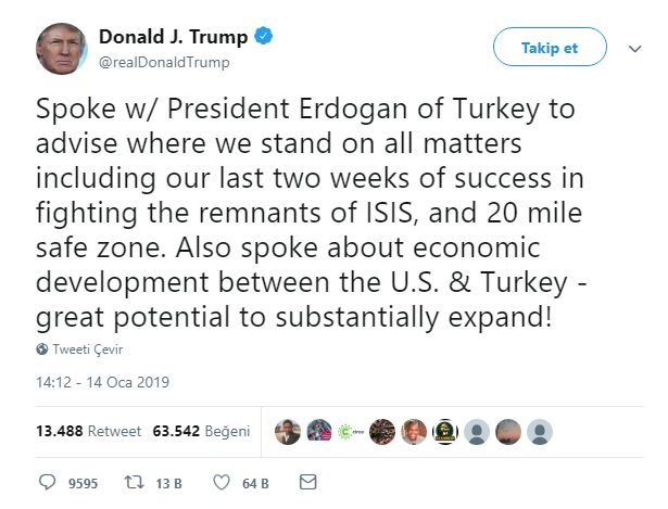 Trump, kısa süre içerisinde attığı eski mesajını resmen unuttu.