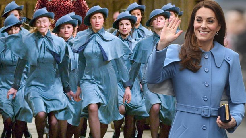 Kate Middleton giydiği kabanla Beauxbatons Sihir Akademisi kızlarına benzetildi