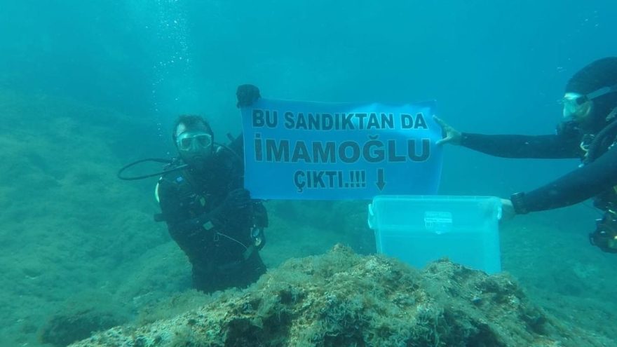 Denizin altında İmamoğlu’na destek