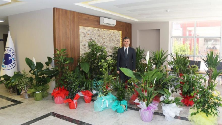 Tebrik çiçeklerini sattı parayı okula bağışladı