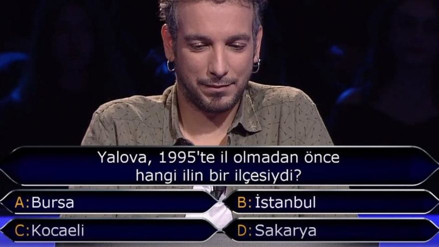 Yalova, 1995’te il olmadan önce hangi ilin bir ilçesiydi? Kim Milyoner Olmak İster…