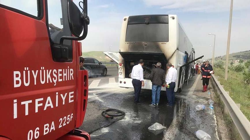 Ankara’da yolcu otobüsünde yangın
