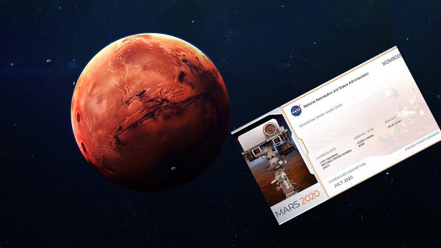 Mars’a gidecek araca isim yazdırma nasıl yapılır? Mars 2020 bileti alma ekranı…