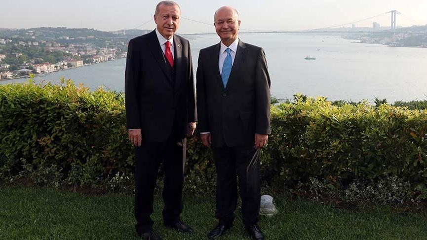 Cumhurbaşkanı Erdoğan ile Irak Cumhurbaşkanı Salih bir araya geldi
