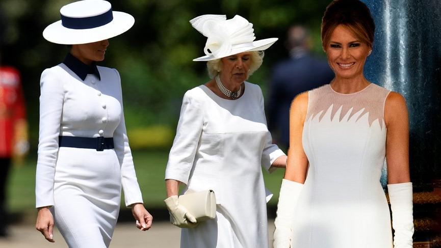 Melania Trump İngiltere ziyaretindeki stiliyle dikkat çekiyor