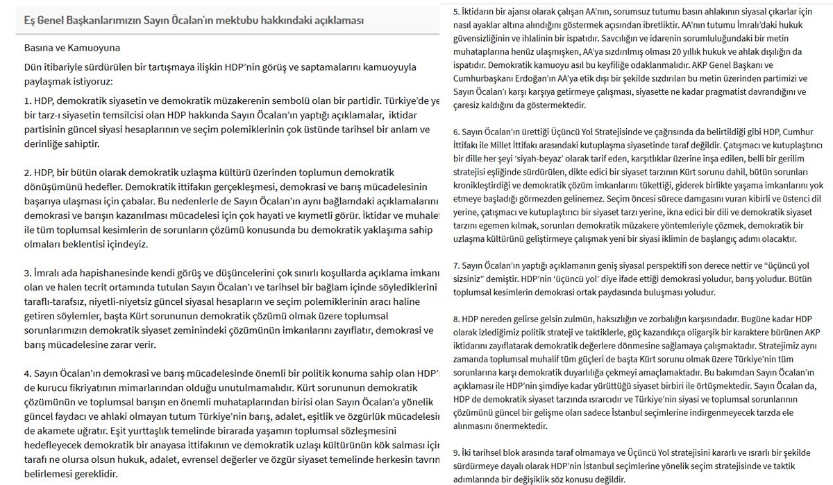 HDP’den son dakika Abdullah Öcalan mektubu açıklaması - Resim : 1