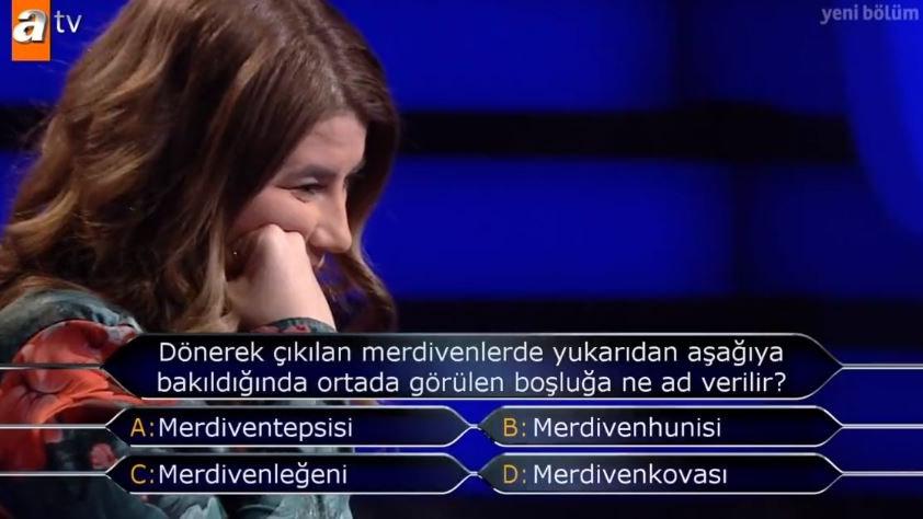 Dönerek çıkılan merdivenlerde yukarıdan aşağıya bakıldığında ortada görülen boşluğa ne ad verilir?