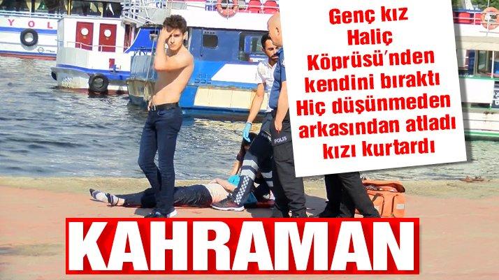Haliç'te köprüden atlayan kadını kurtarmak için arkasından böyle atladı ile ilgili görsel sonucu