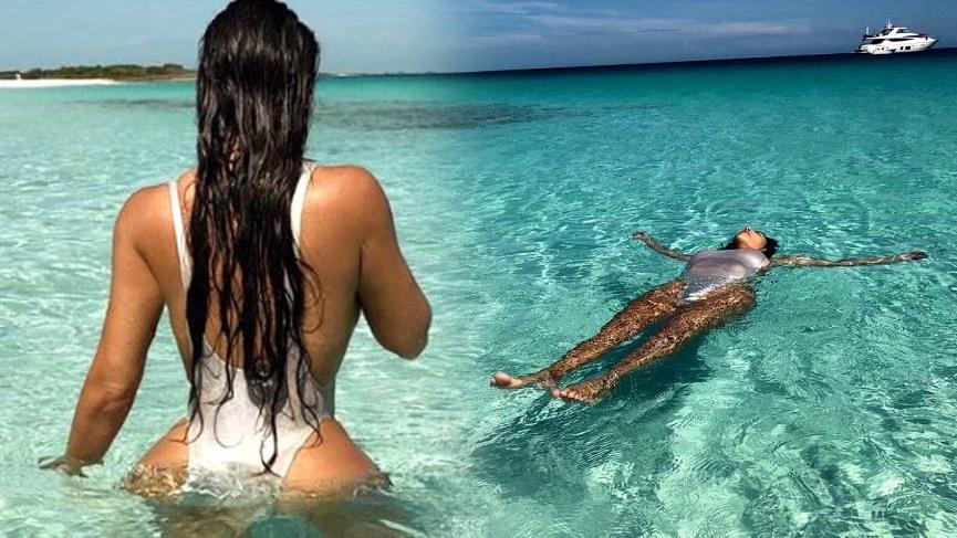 Kim Kardashian’ın deniz keyfi