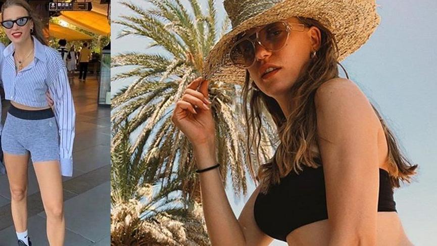 Serenay Sarıkaya tayt modasına uydu