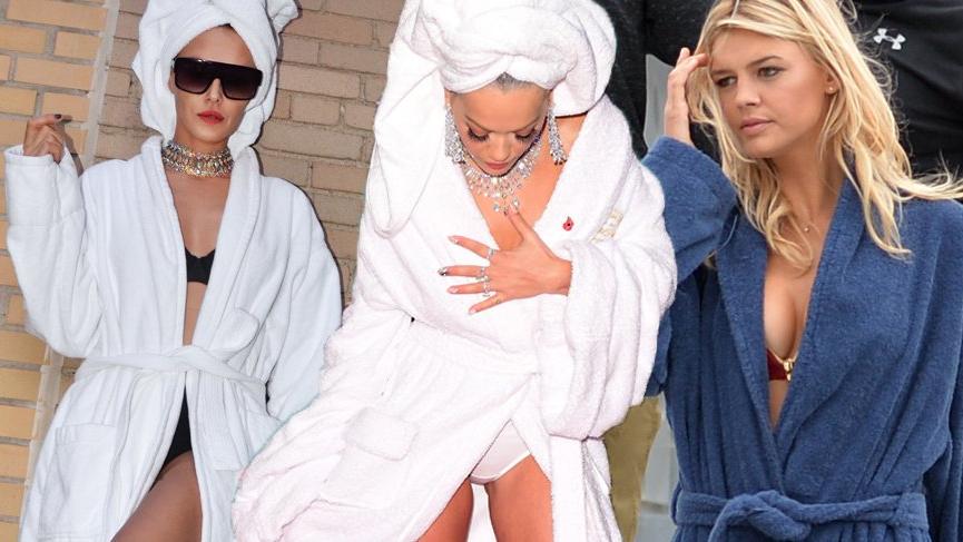 Ayşe Hatun Önal, Rita Ora’ya özendi bornoz trendine ayak uydurdu