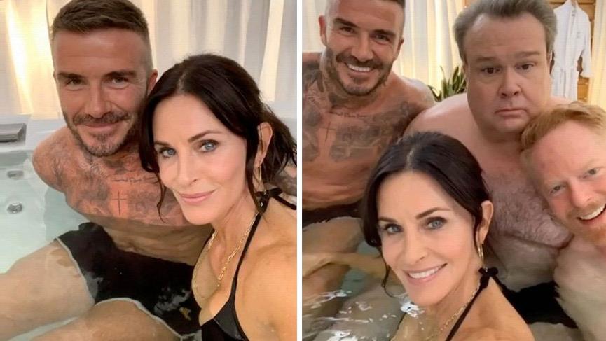 David Beckham ve Courtney Cox jakuzide