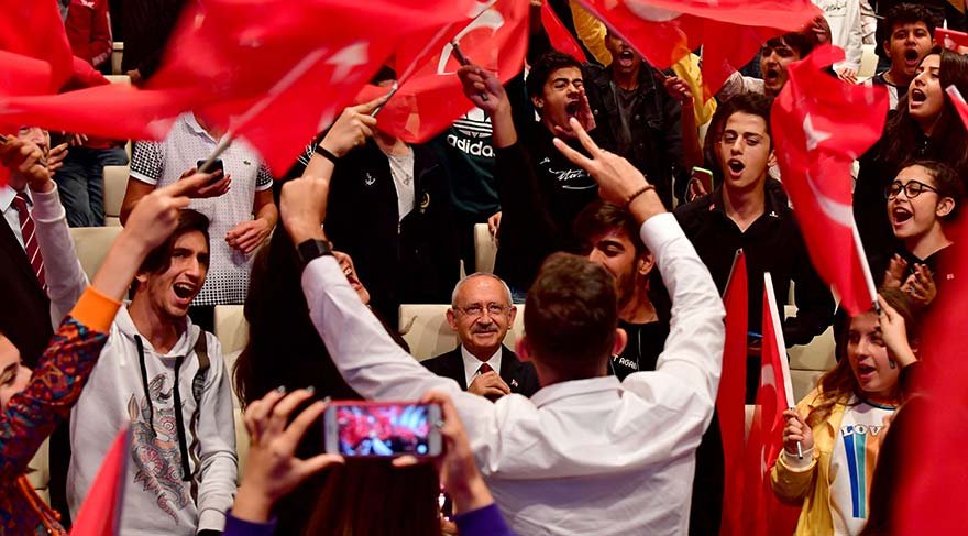 ANKARA'DA CHP GENEL BAŞKANI KEMAL KILIÇDAROĞLU, CUMHURİYET'İN İLANININ 96'NCI YILI DOLAYISIYLA LİSELİ GENÇLERLE BULUŞTU.