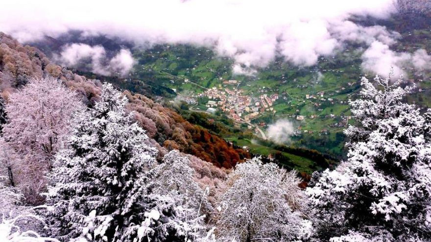 Karadeniz yaylalarında kar güzelliği