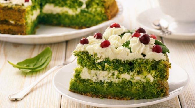 Ispanaklı kek tarifi… Ispanaklı kek krem şantili nasıl yapılır? Yemek