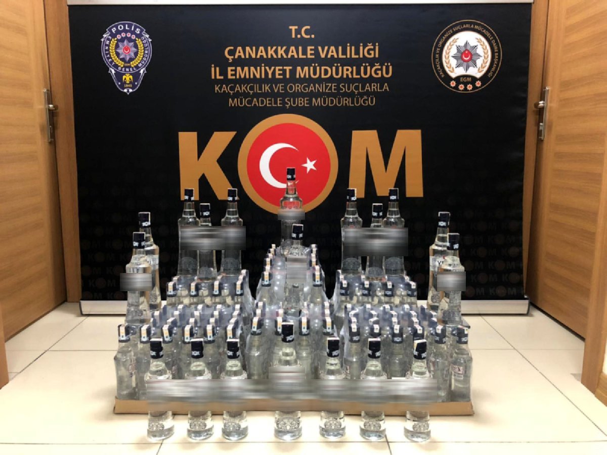 Çanakkale: 150 şişe sahte rakı