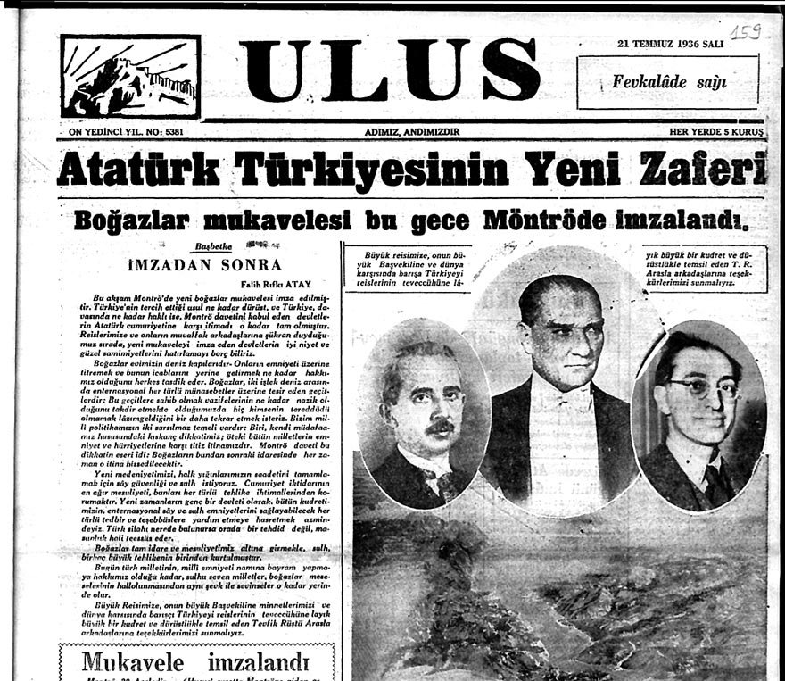 Sinan Meydan Bogazdaki Turk Kilidi Montro Sozlesmesi Sozcu Gazetesi