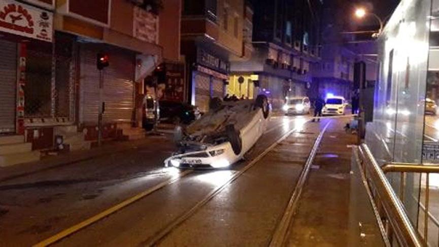 Polisin ‘dur’ ihtarına uymayan ehliyetsiz sürücü kaza yaptı