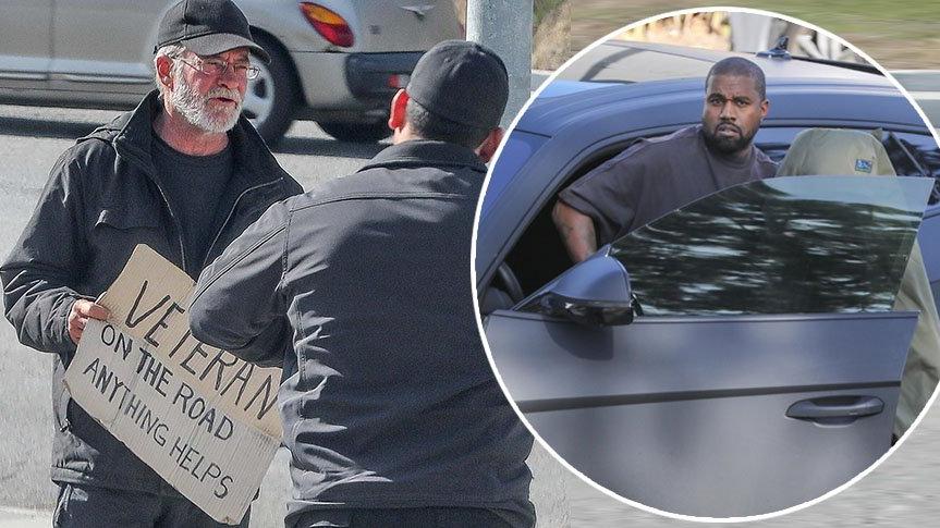 Kanye West arabasını durdurup evsiz bir adama yardımda bulundu