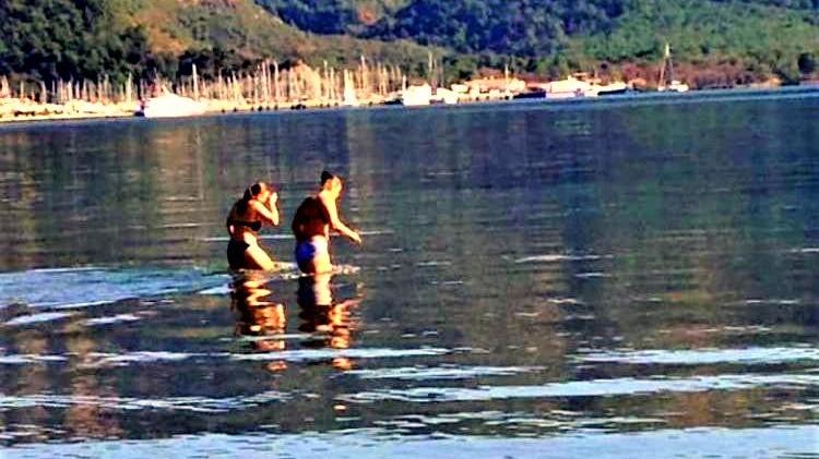 Kış ortasında Marmaris’te deniz keyfi