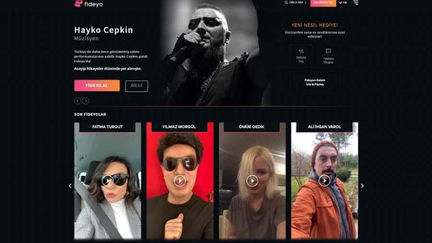 Fideyo ile istediğin ünlü sana video çeksin!