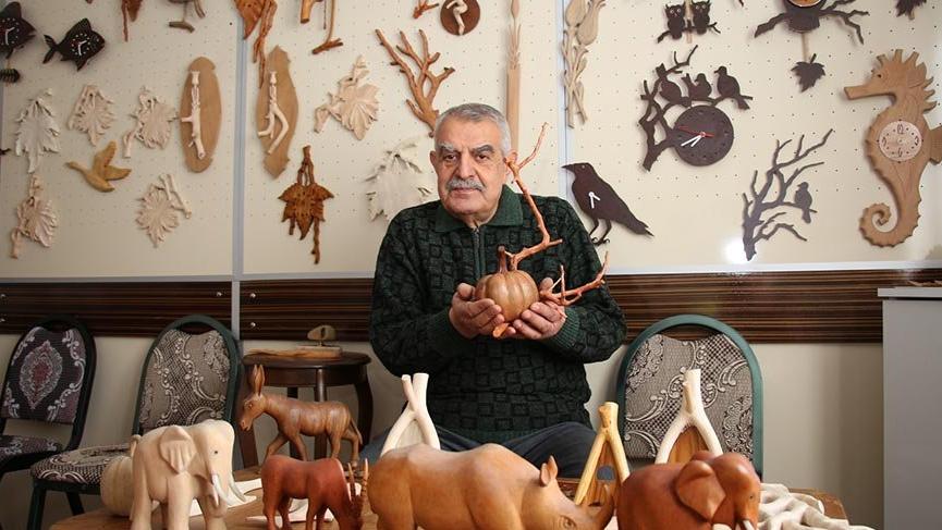 Kuru dalları sanat eserine dönüştürüyor