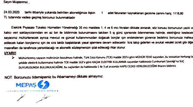 Konya’da vatandaşlara elektrik borçlarından dolayı ihtarname - Resim : 1