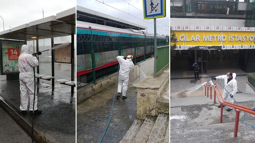 Alt geçitlerden duraklara, her yer dezenfekte ediliyor